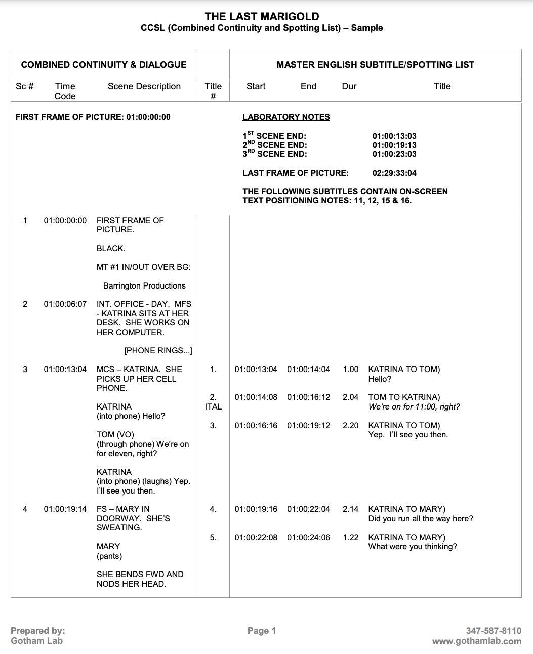 CCSL Sample