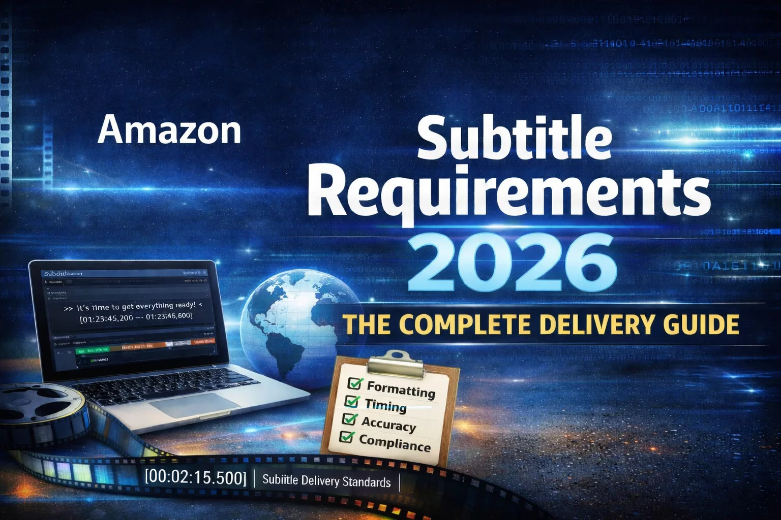 Amazon Prime Video subtitle requirements 2026 — complete delivery guide for timed text, captions, and SDH by Gotham Lab New York