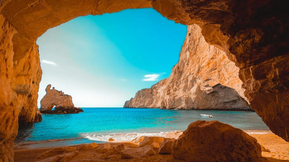 Greek coastline at golden hour — film localization and subtitling services for international cinema distribution